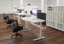 Electric Height Sit N Stand Paramount Desks With Screens